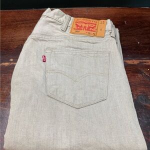 Levi's Men's 501 Cone Mills White Oak Denim Light Beige (Actual Fit 36x30)